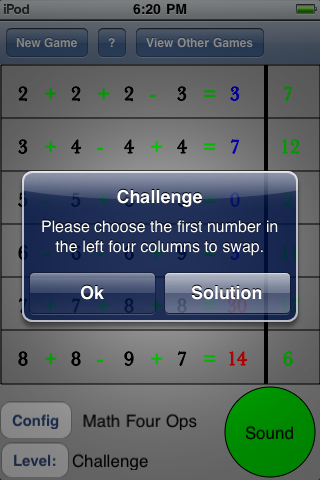 MathFourOps - Help/solution