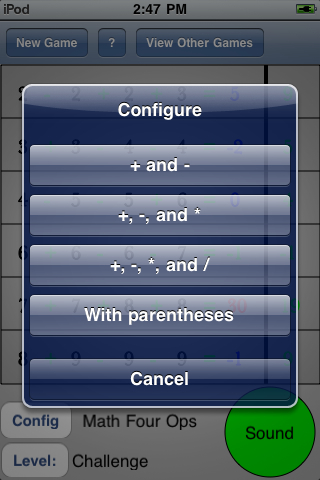 MathFourOps - configure