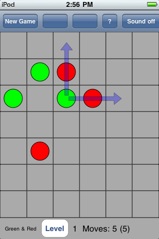 green & red jumping dot